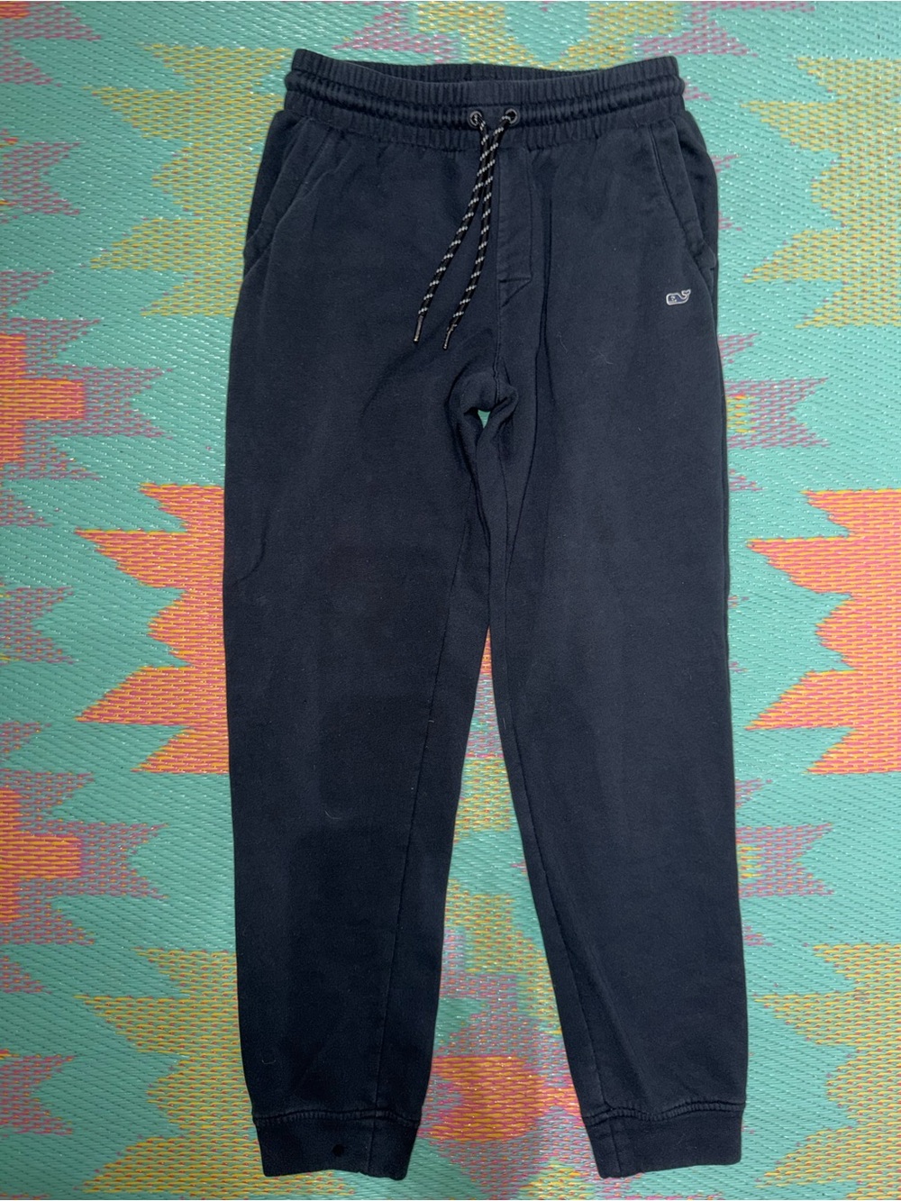 Vineyard Vines Black Jogger Sweatpants with Drawstring